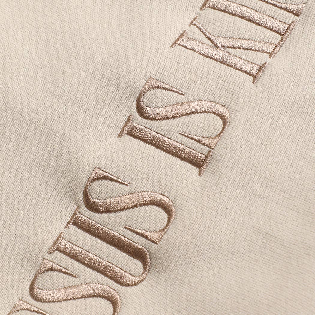 JESUS IS KING Embroidered Heavyweight Sweatshirt