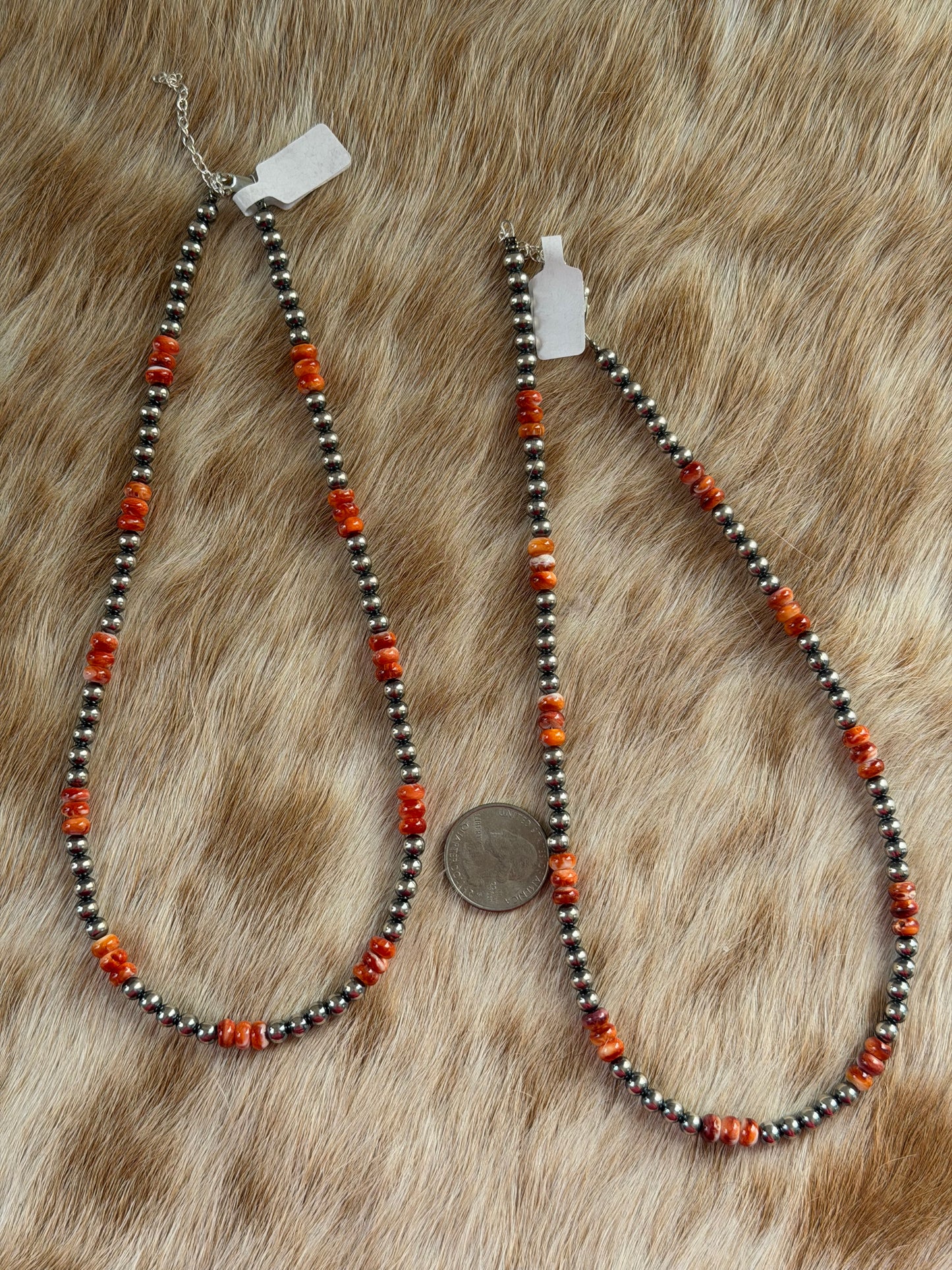 18” Orange Spiny Oyster Shell Necklace
