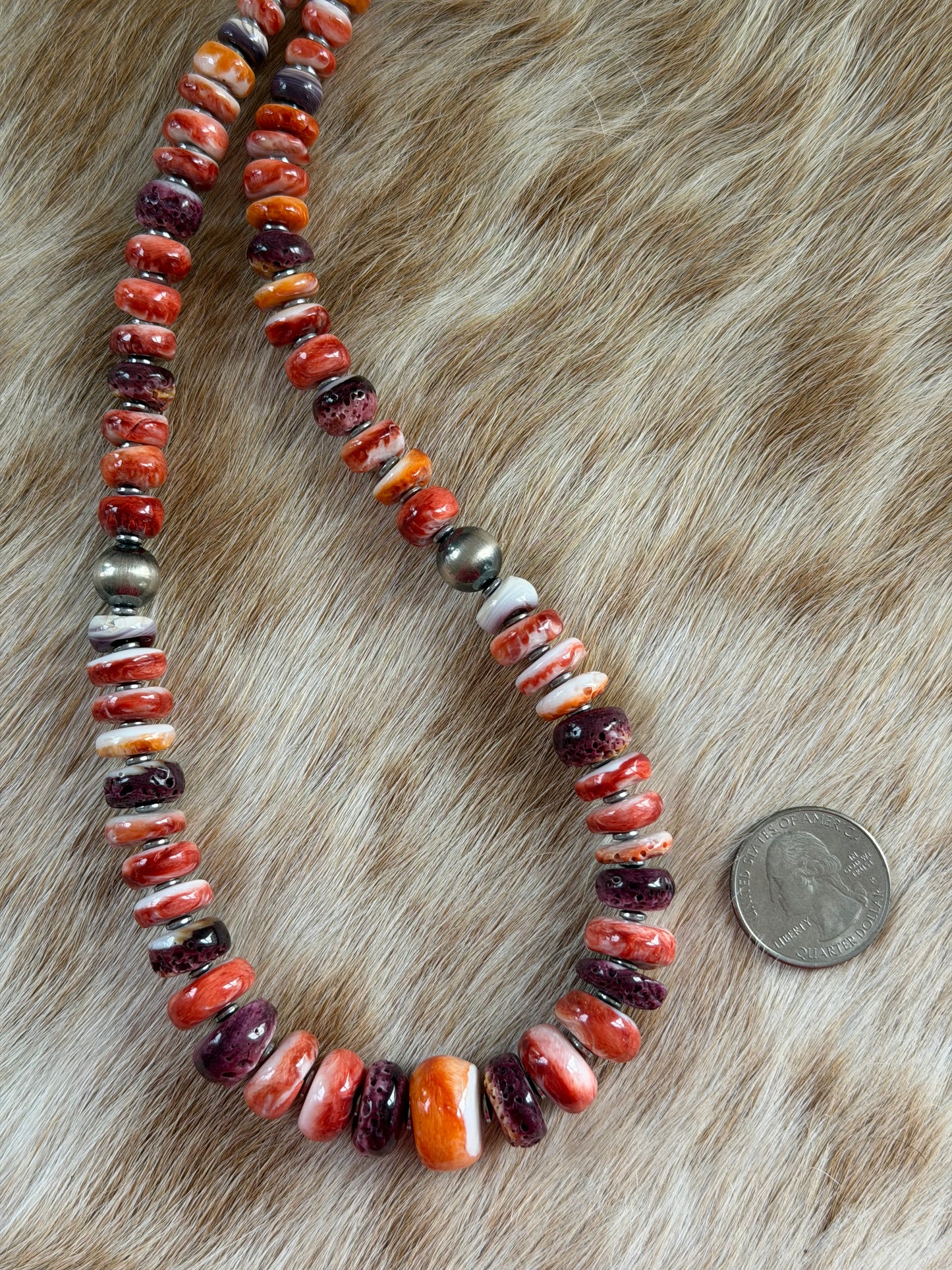 22” Spiny Oyster Shell Statement Necklace