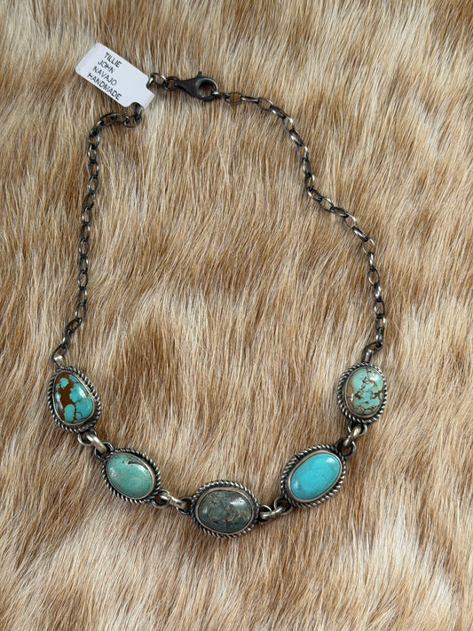 14" Turquoise Choker Necklace