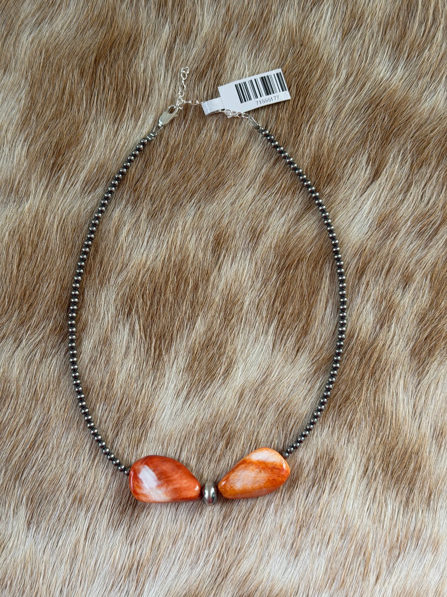 14” Orange Spiny Oyster Shell Necklace