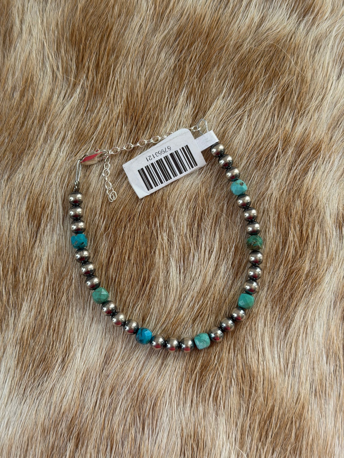 7" 5mm Faceted Turquoise Bracelet