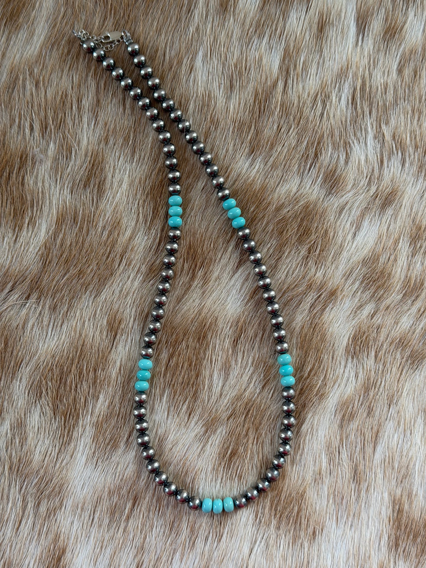 19" 5mm Turquoise Necklace
