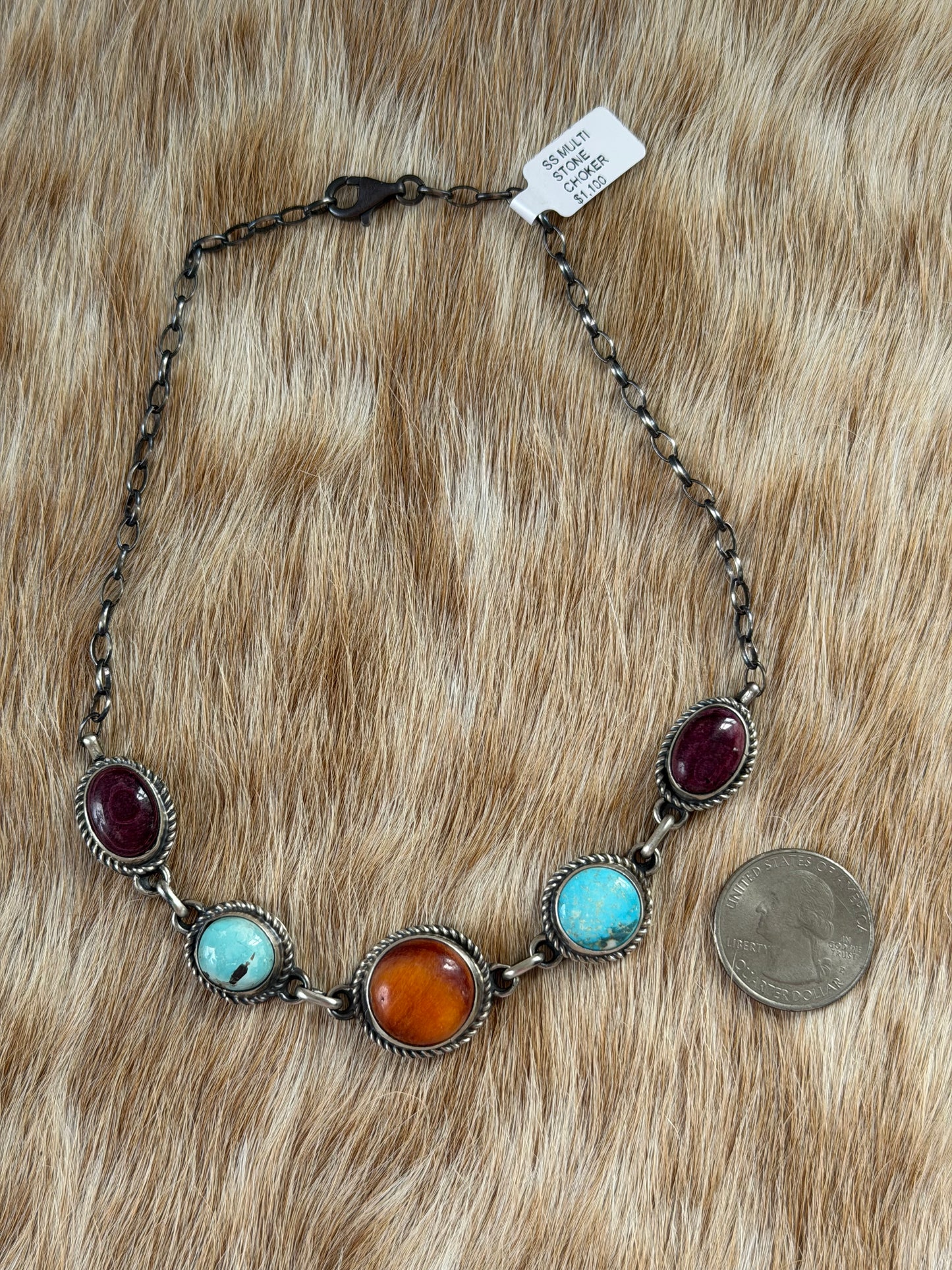 14" Multicolor Choker Necklace