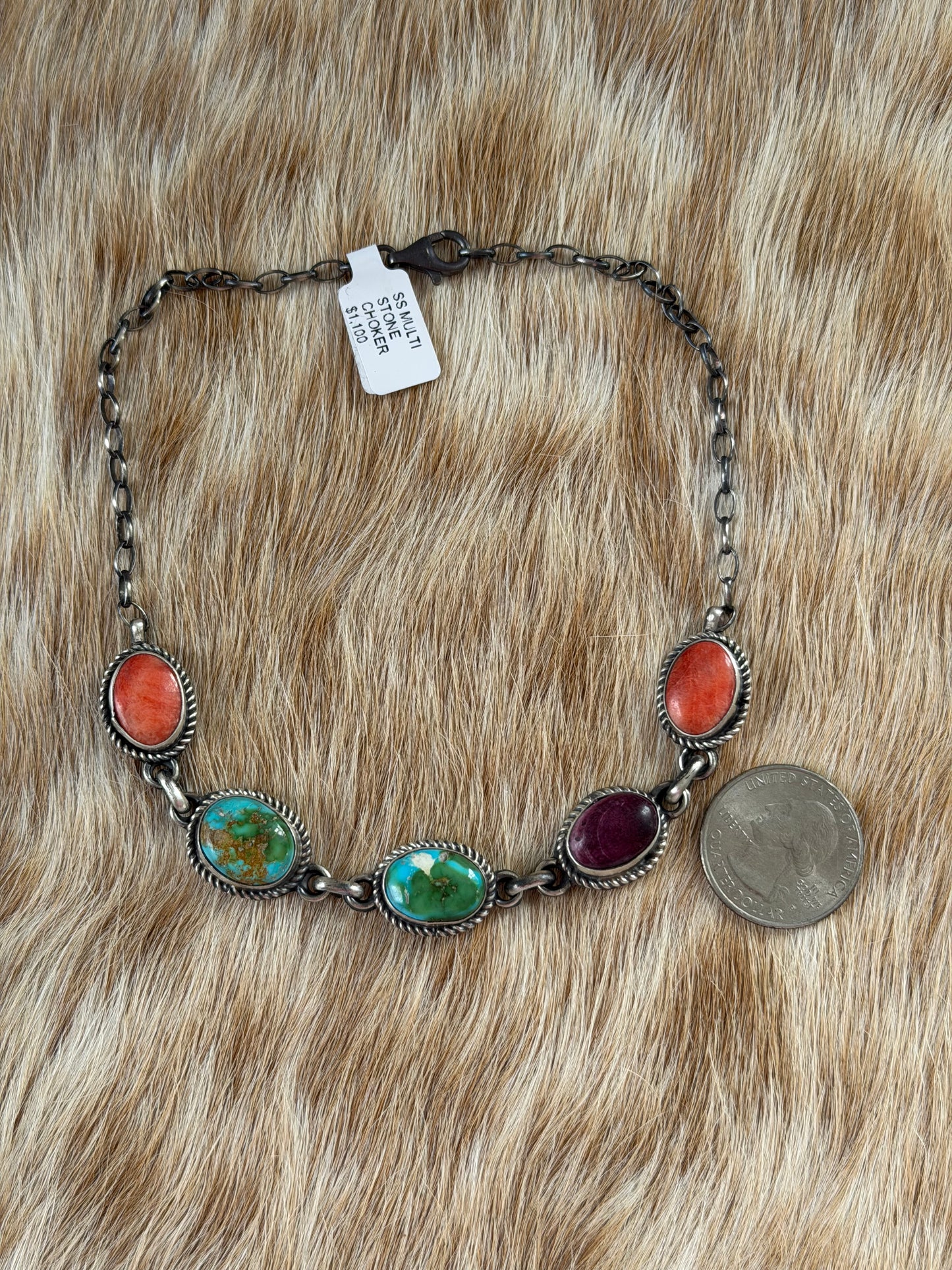 14" Multicolor Choker Necklace