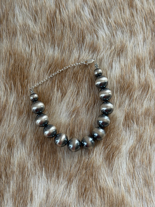 6" 12mm Sterling Pearl Bracelet