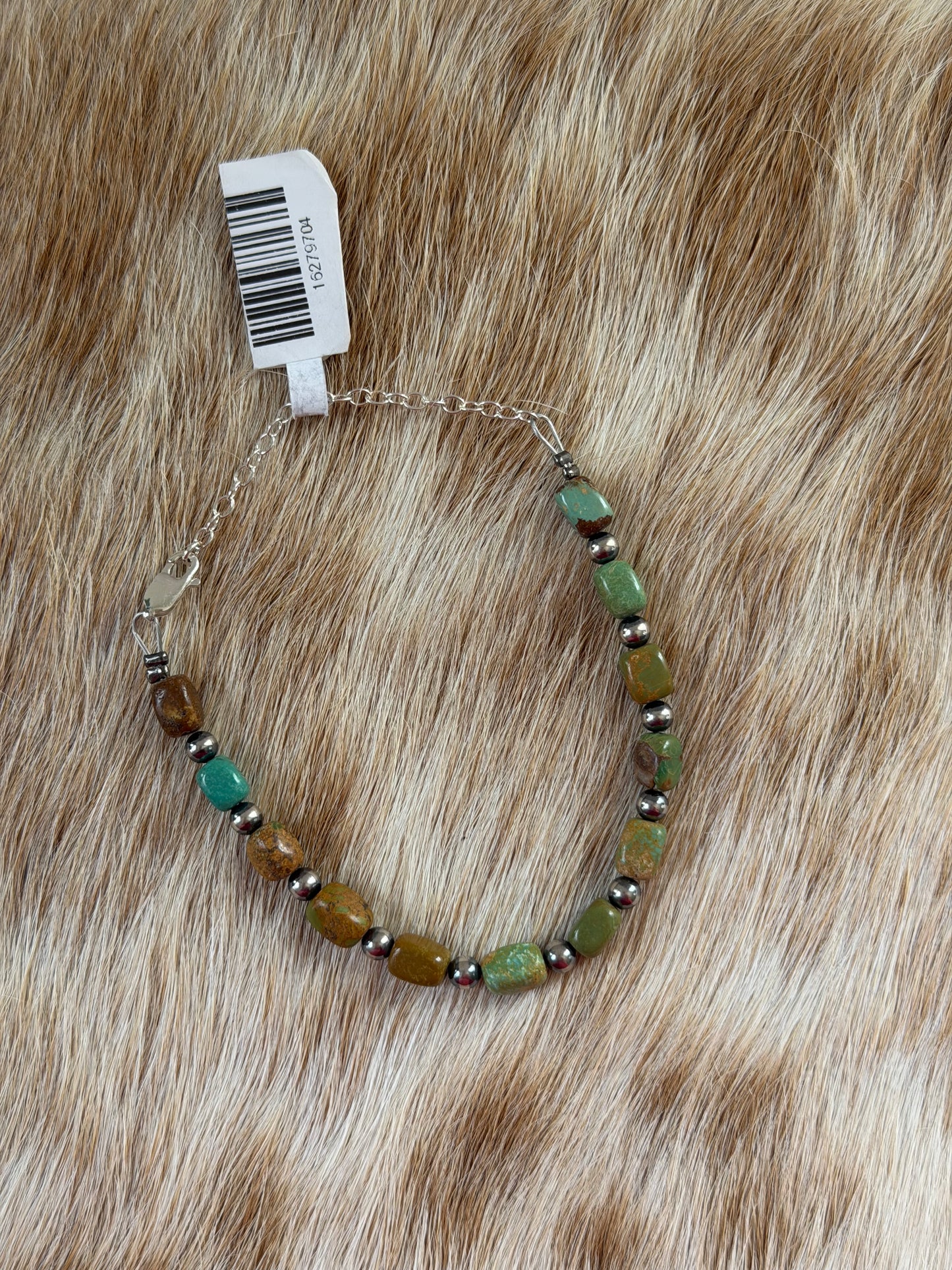 6.25" Green Turquoise Bracelet