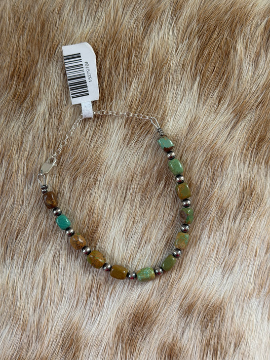 6.25" Green Turquoise Bracelet