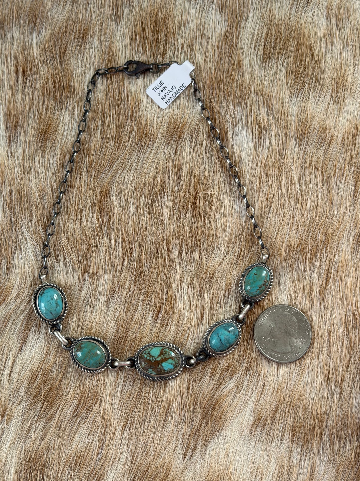 14" Kingman Turquoise Choker Necklace