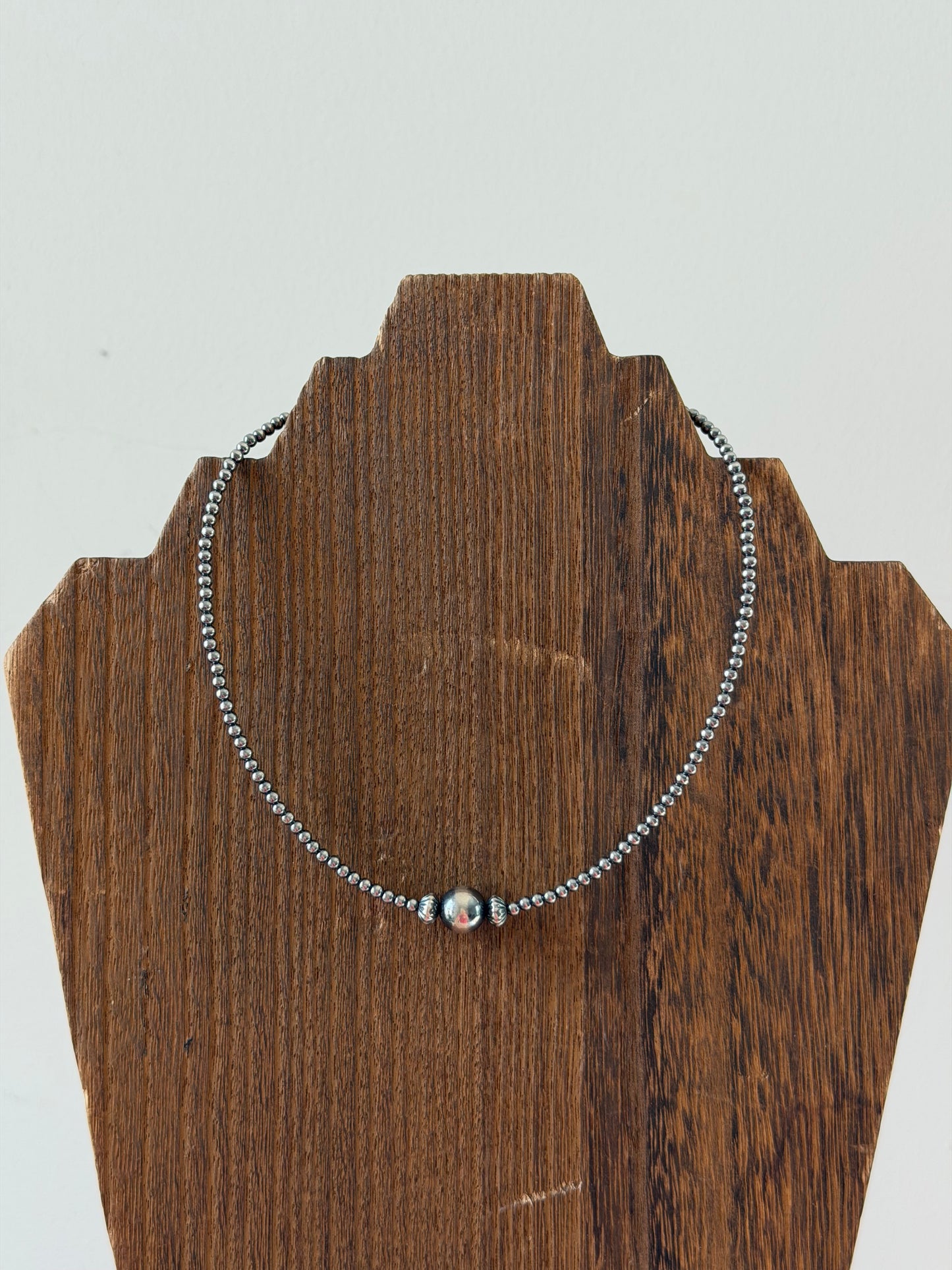 14" 3mm/10mm Sterling Pearl Necklace
