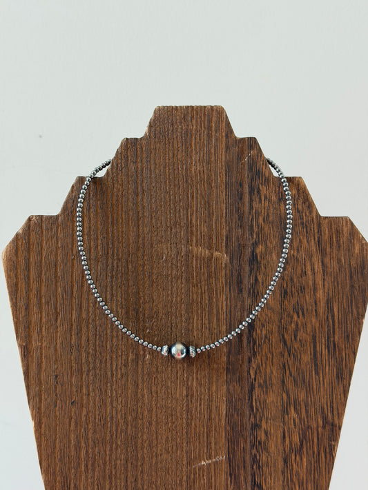 14" 3mm/10mm Sterling Pearl Necklace