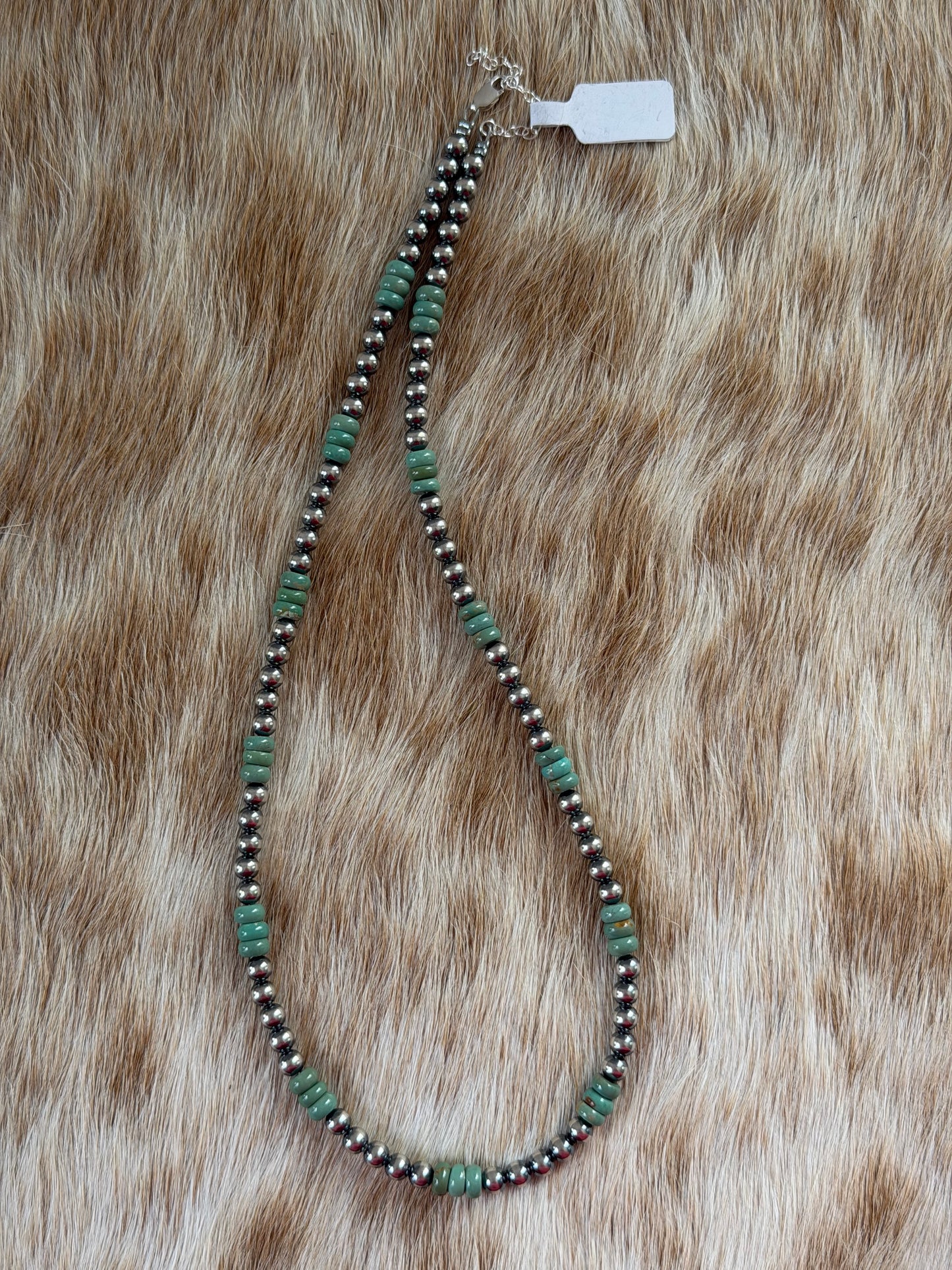 19" 5mm Green Turquoise Necklace