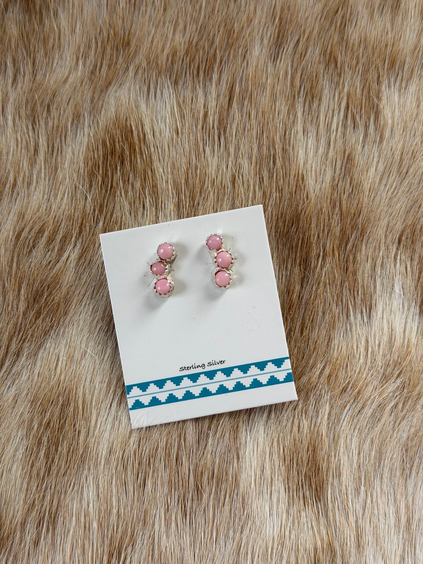 Pink Conch Cluster Earrings