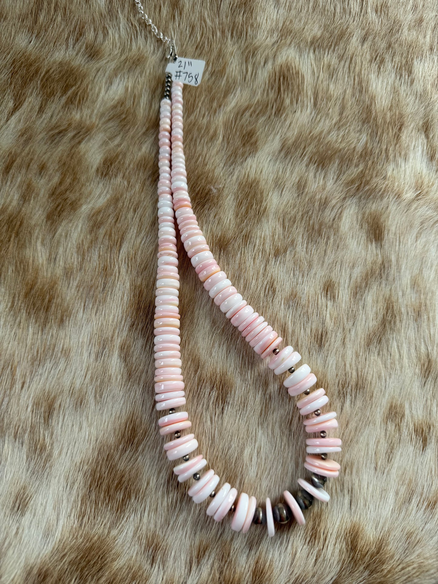 21" Pink Conch Statement Necklace