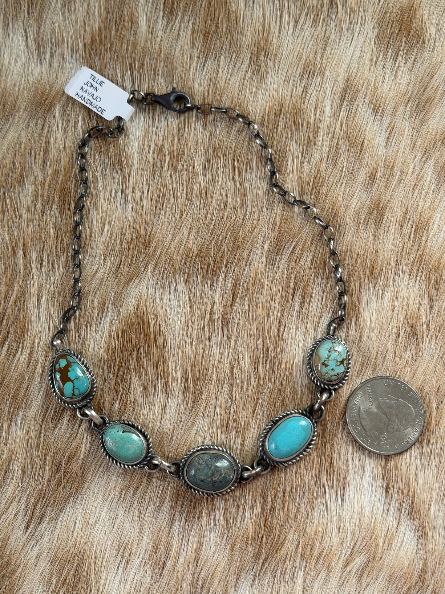 14" Turquoise Choker Necklace