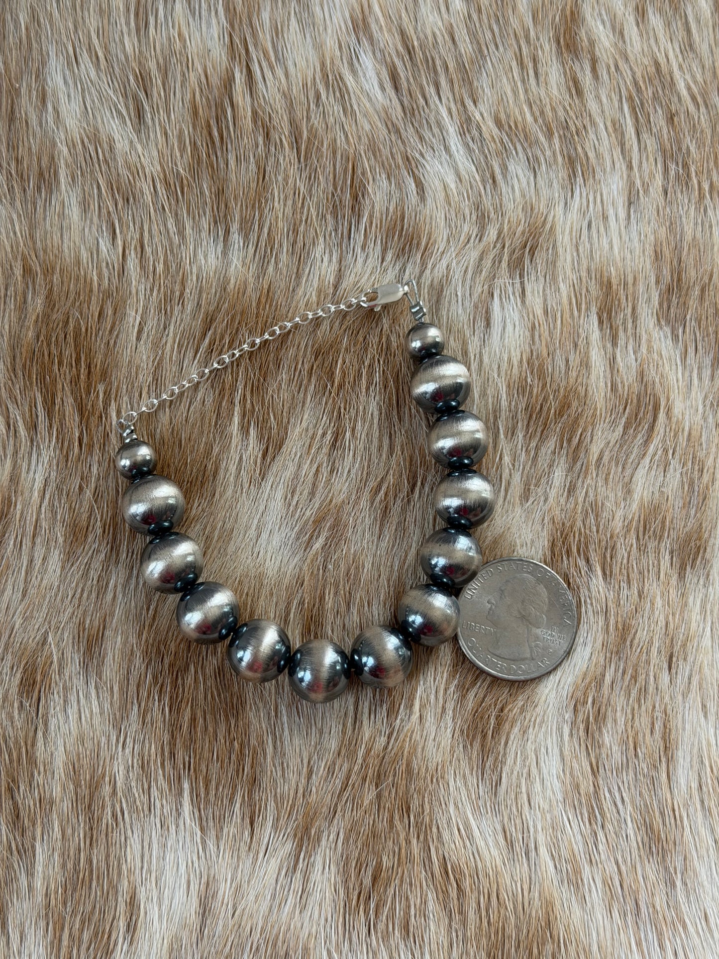 6" 12mm Sterling Pearl Bracelet