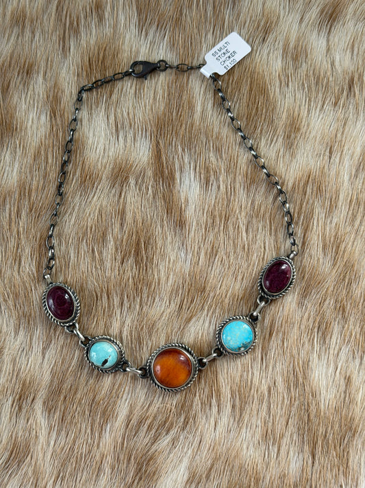14" Multicolor Choker Necklace