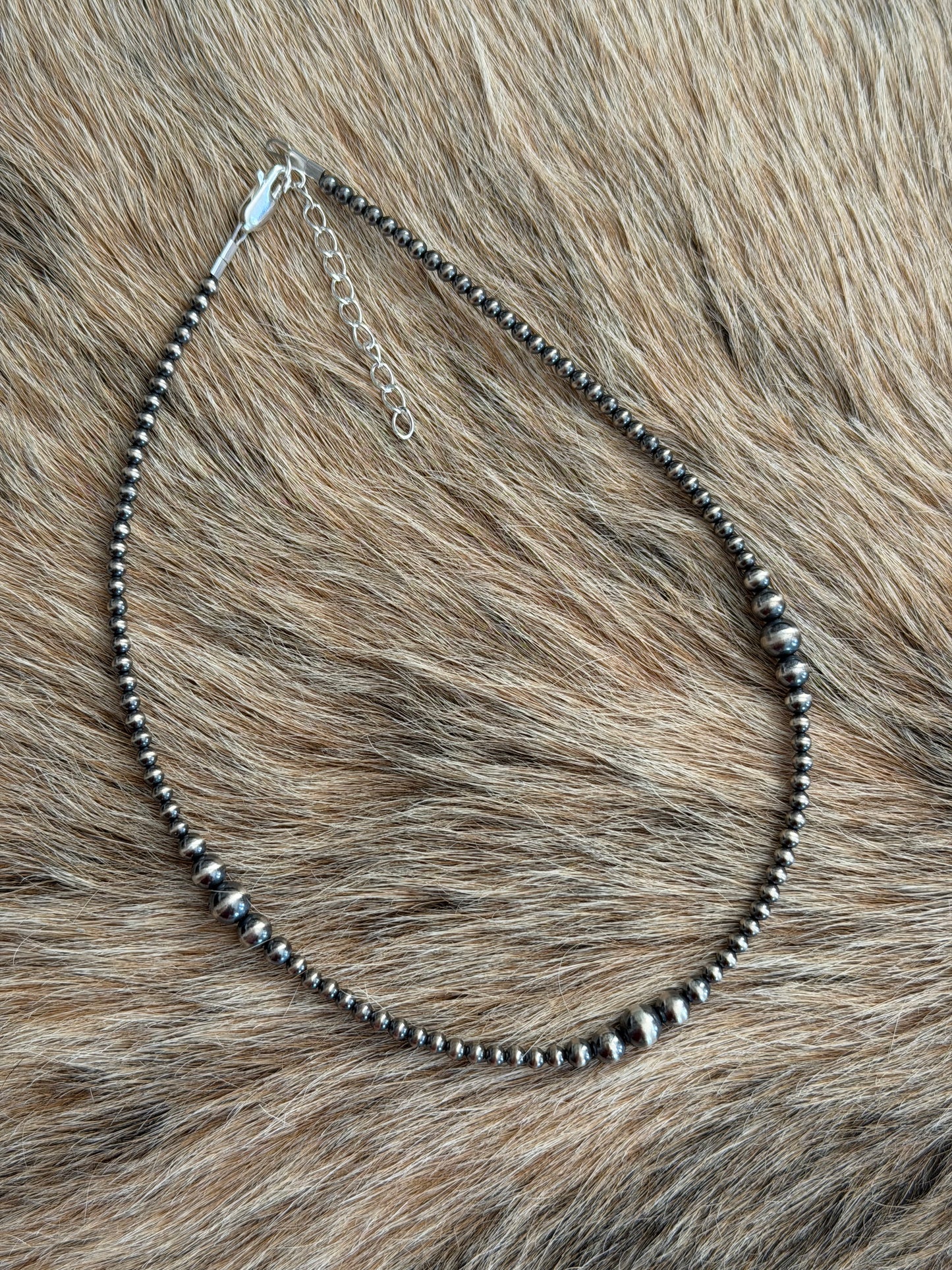 3-6mm Dainty Graduated Sterling Pearl Necklace