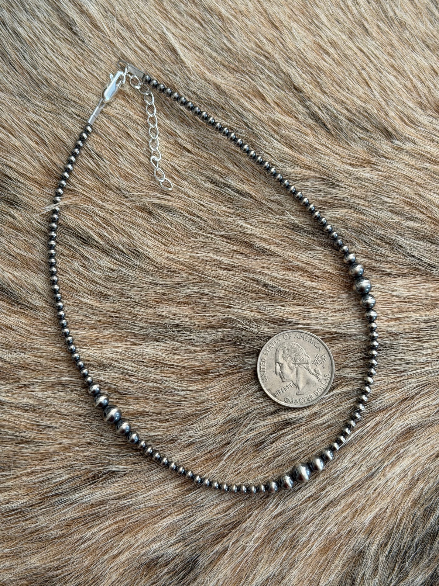 3-6mm Dainty Graduated Sterling Pearl Necklace