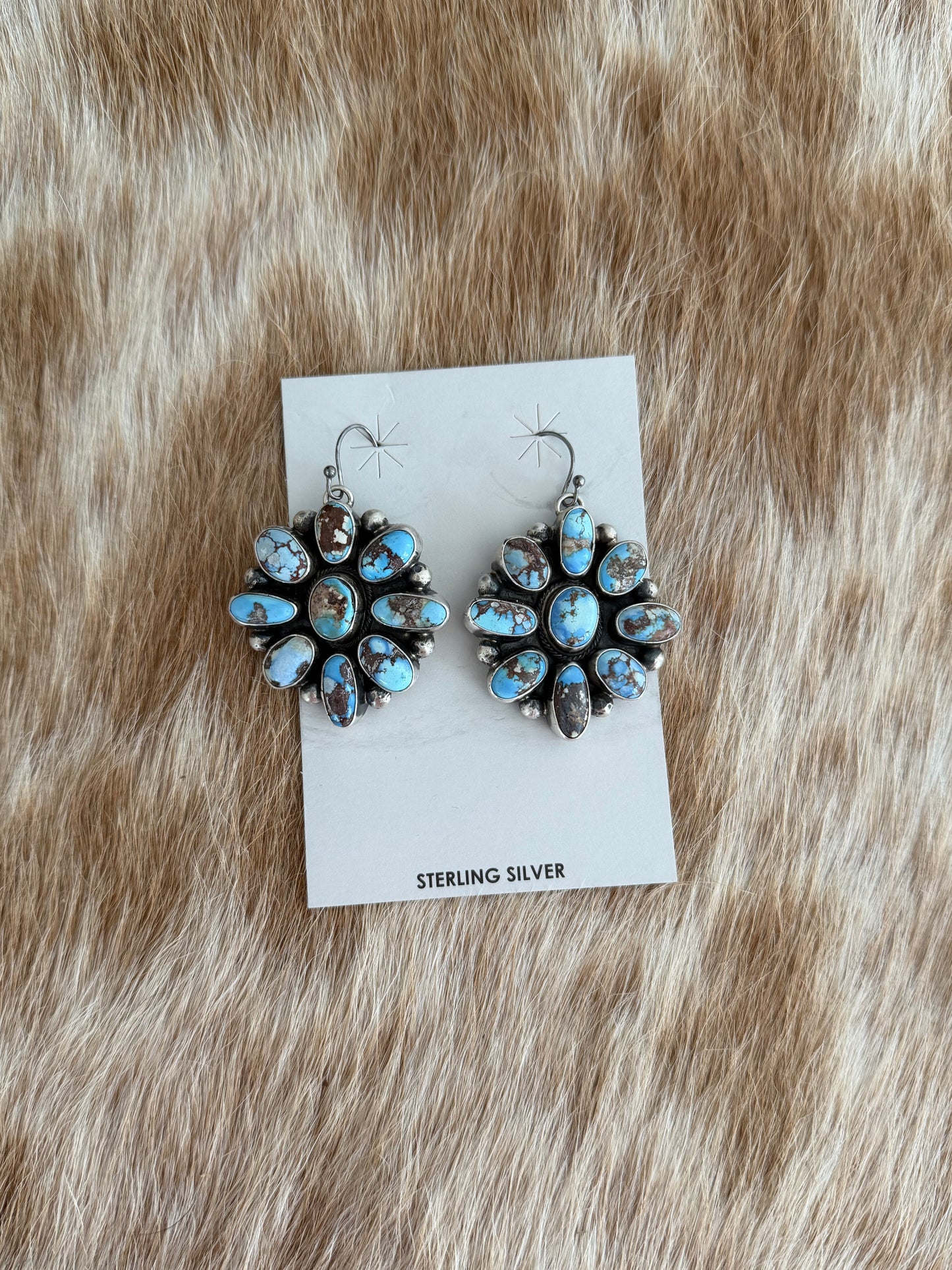 Golden Hills Turquoise Cluster Necklace and Earrings Set