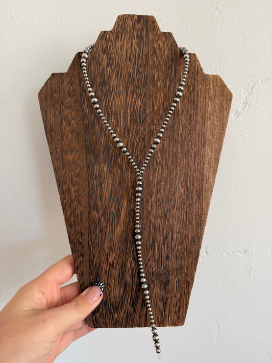 4-7mm Graduated Lariat Necklace with 7" Tail