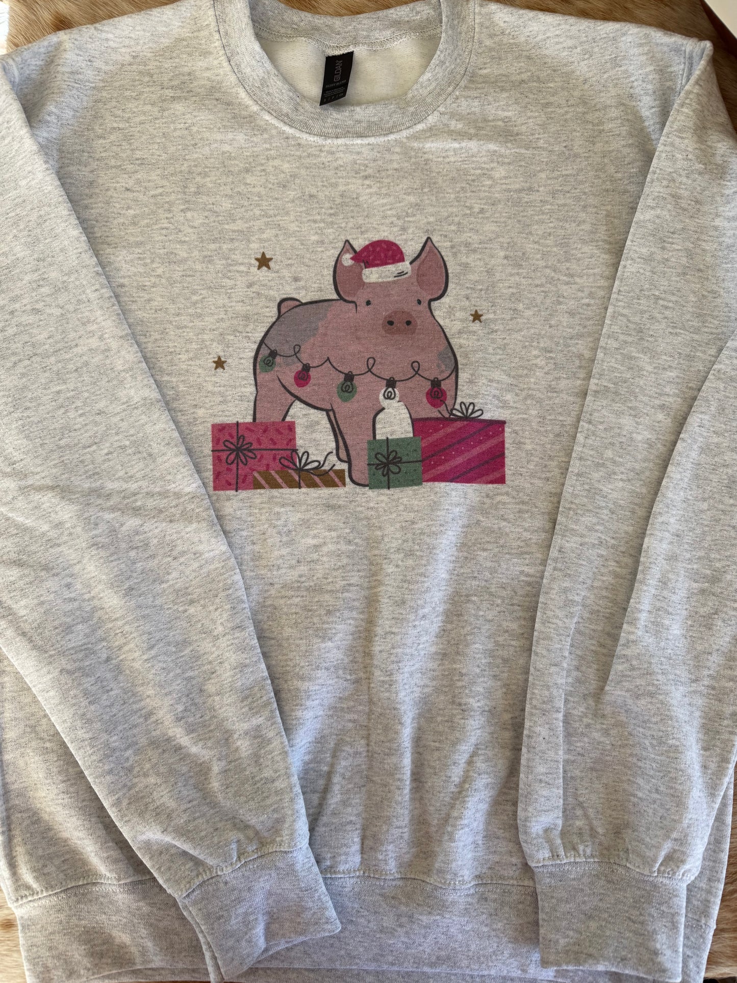 Show Pig Christmas Gifts Crewneck