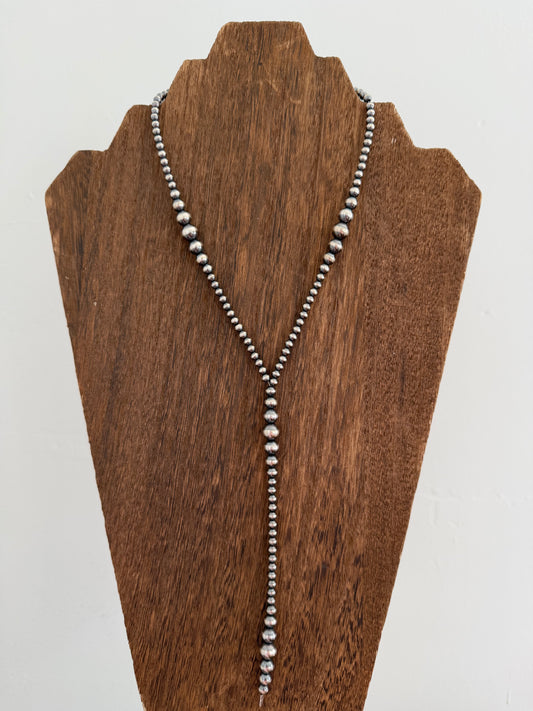 4-8mm Graduated Lariat Necklace with 5.5" Tail