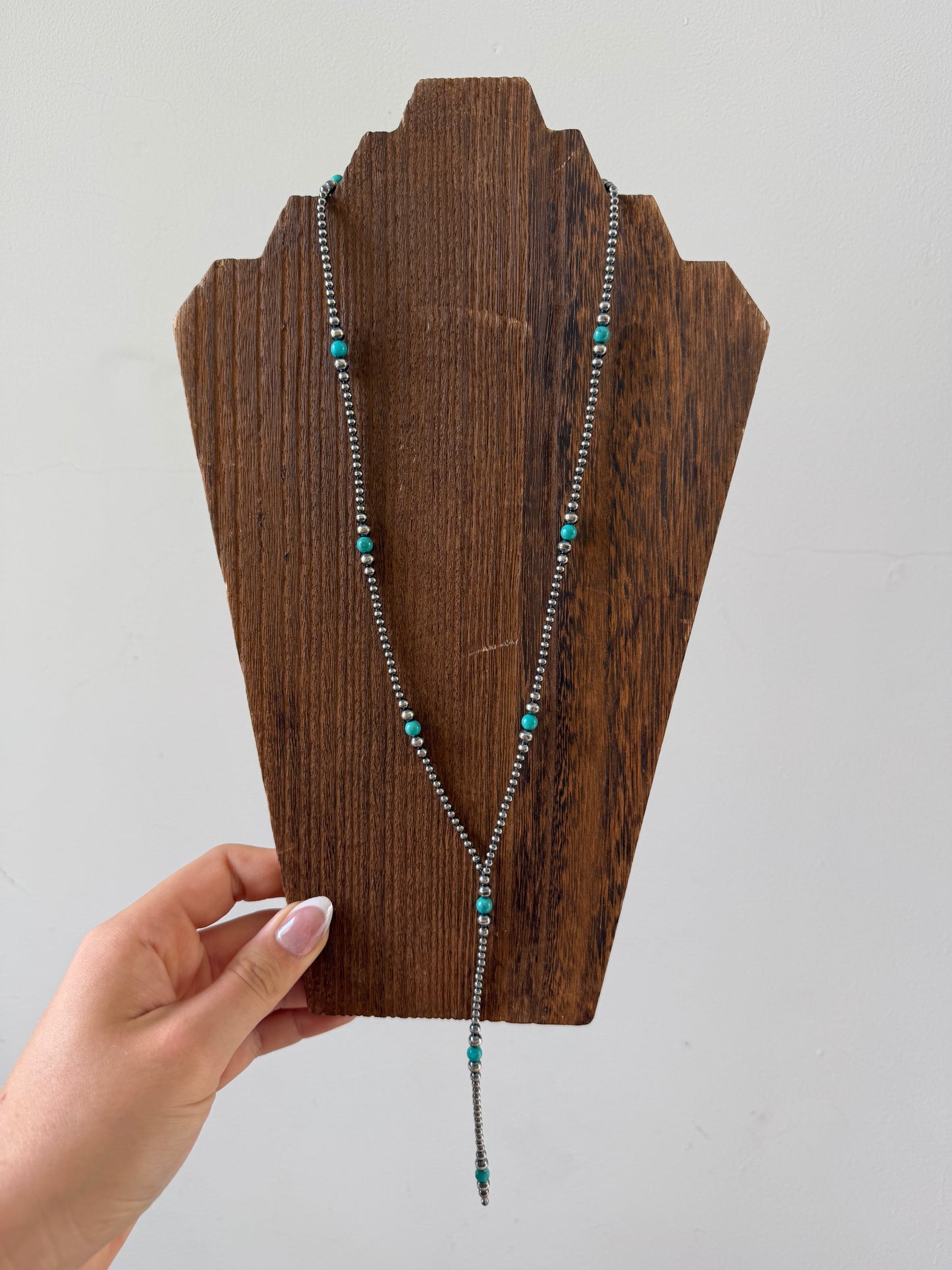 24” Turquoise 3-6mm Graduated Lariat