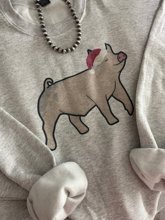 Christmas Santa Pig Crewneck