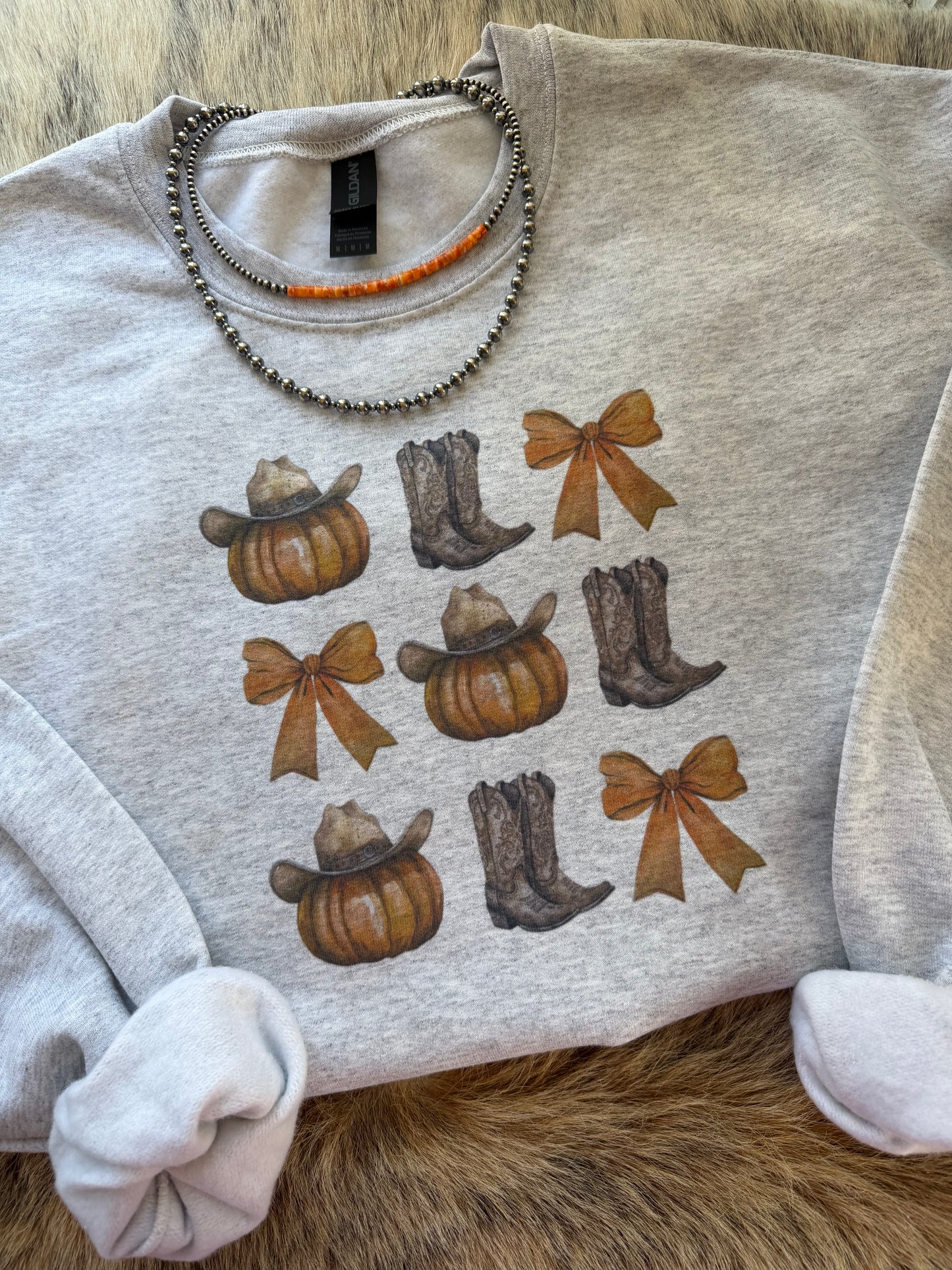 Fall Pumpkins and Boots Crewneck