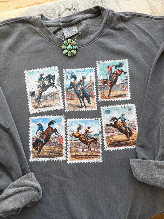 Bucking Bronc Stamp Sweatshirt