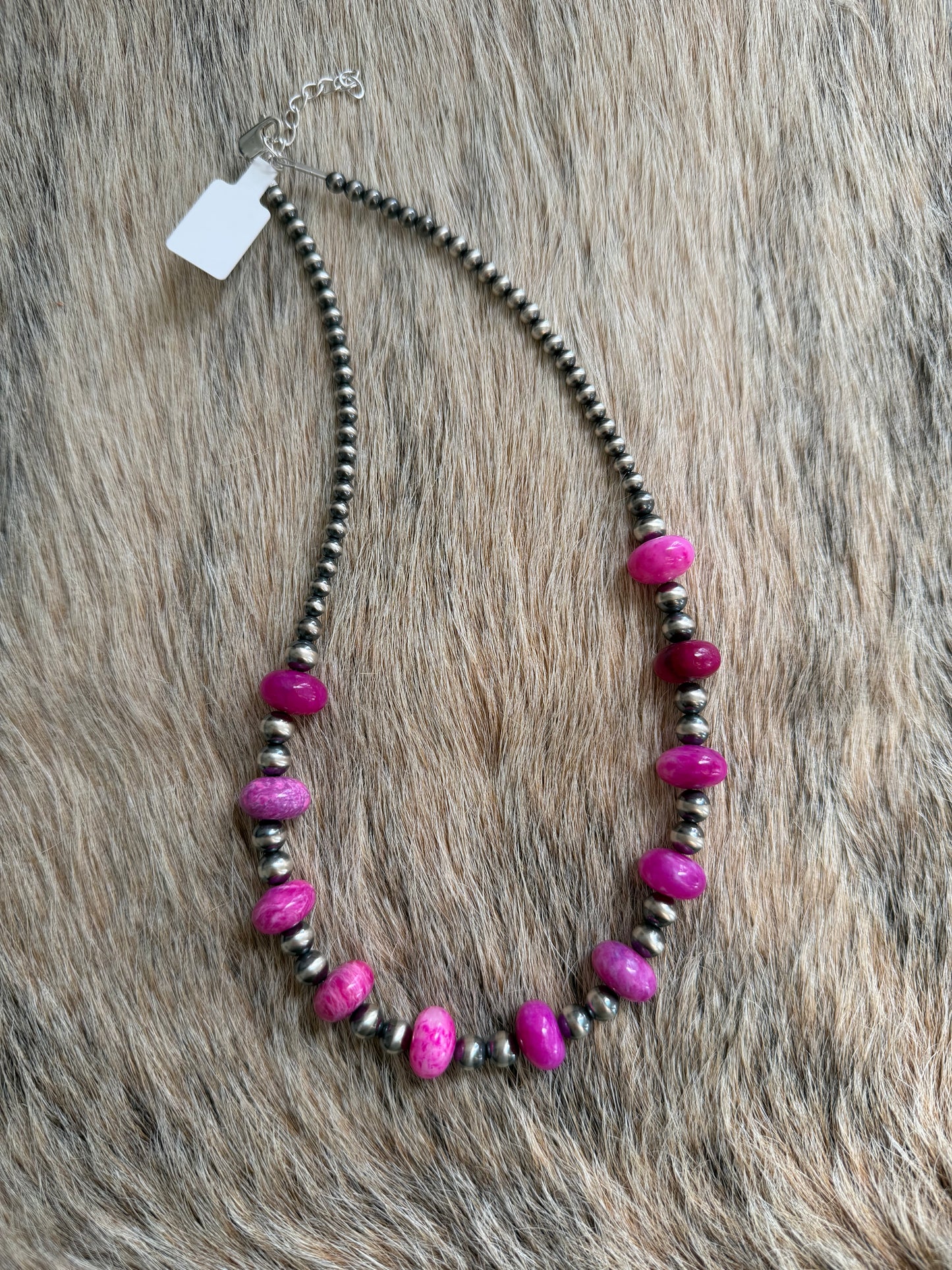 16.5" Magenta Jade Necklace
