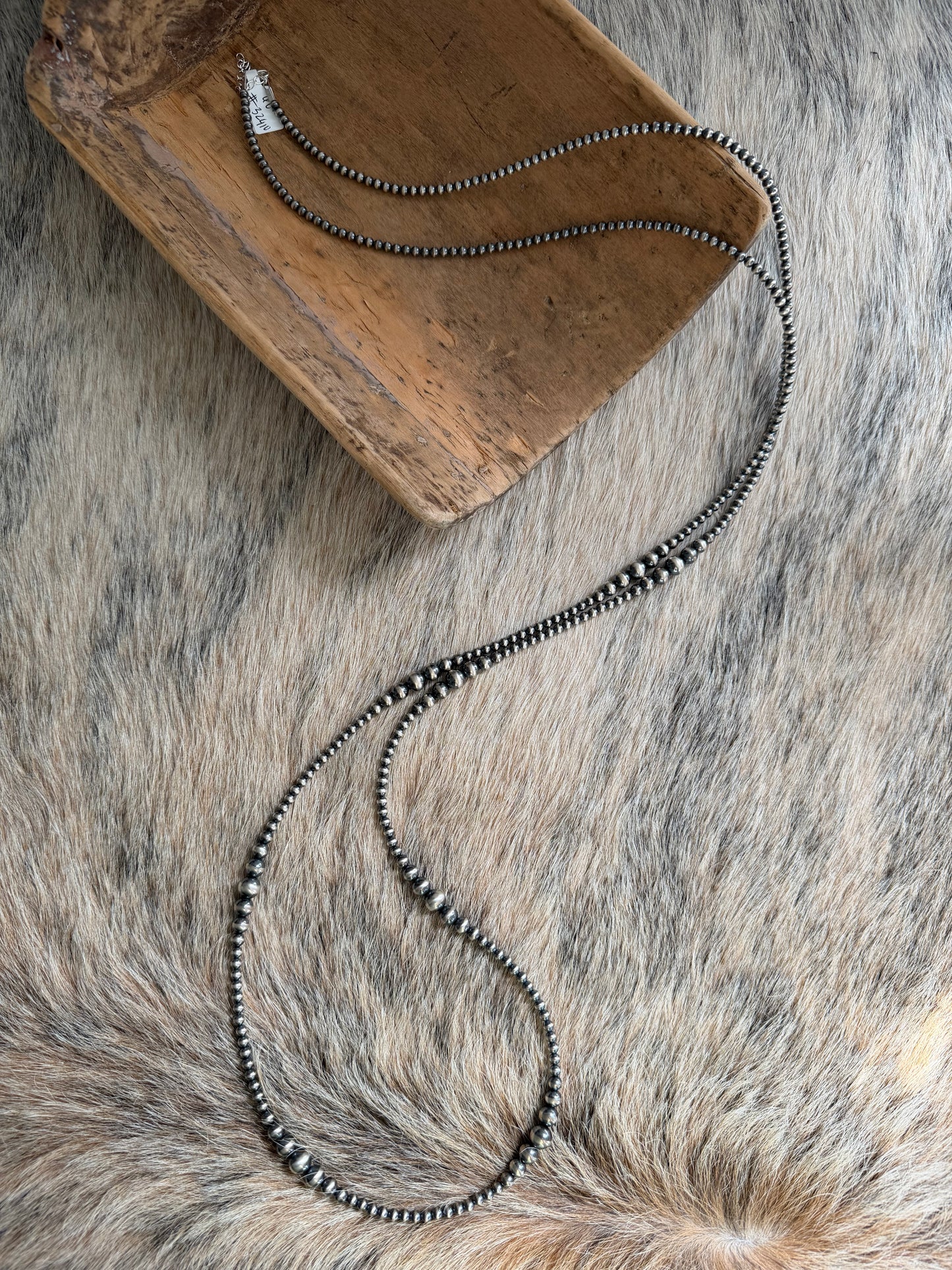 60" LONG 4-8mm Graduated Sterling Pearl Necklace