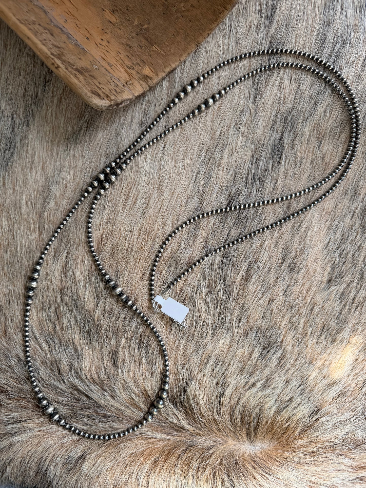 60" LONG 4-8mm Graduated Sterling Pearl Necklace