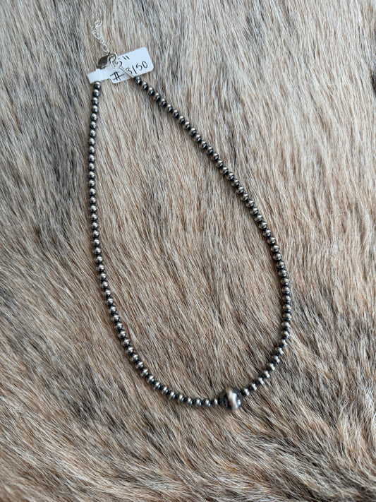 15" 4mm/10mm Sterling Pearl Necklace
