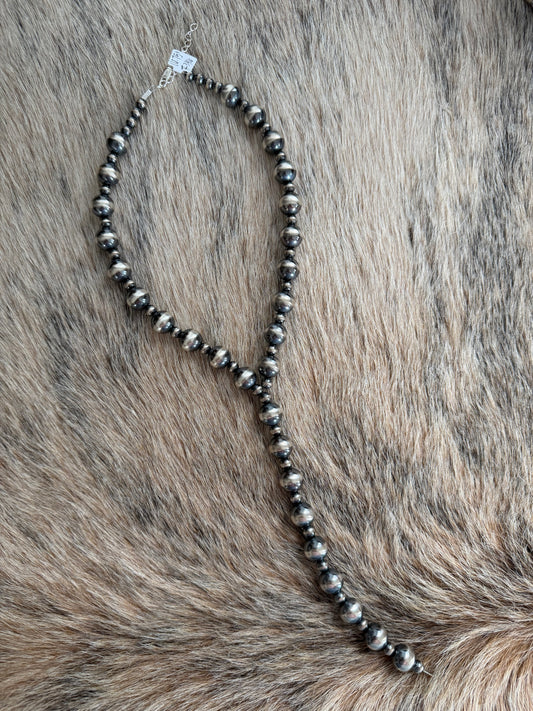 16.75" 6/12mm Sterling Pearl Lariat Necklace
