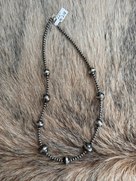 22" 4-14mm Sterling Pearl Necklace
