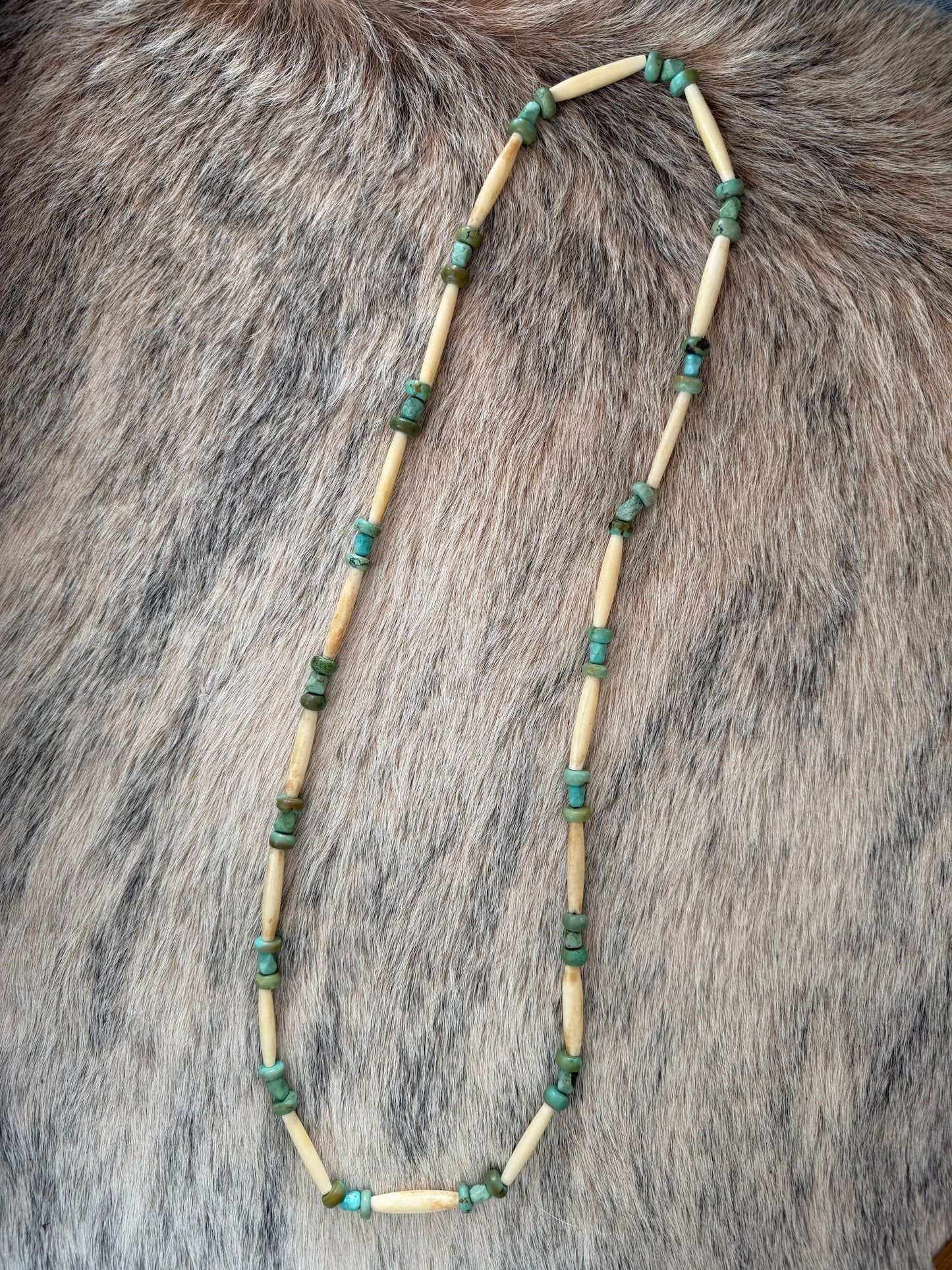 Vintage Green and White Necklace
