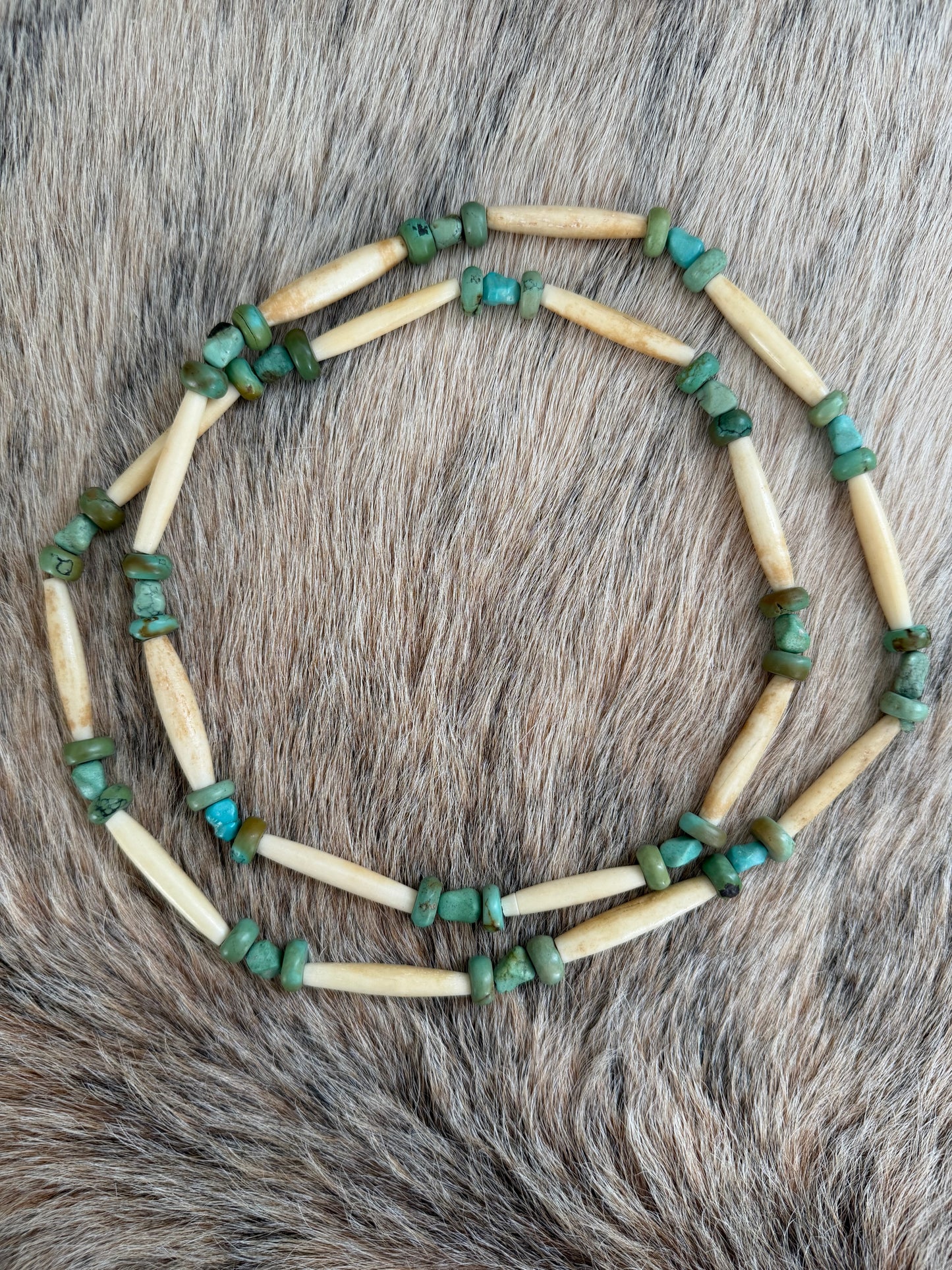 Vintage Green and White Necklace