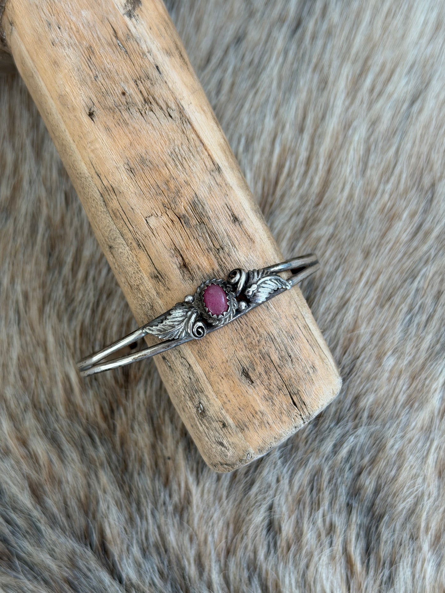 Vintage Pink Stone Cuff