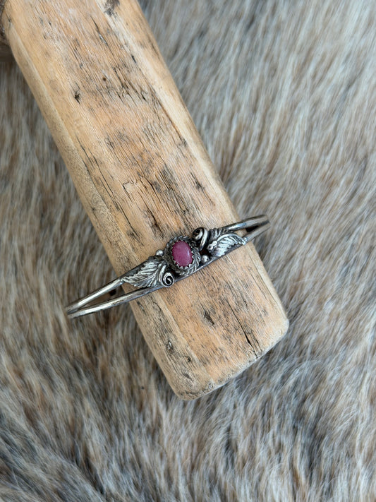 Vintage Pink Stone Cuff