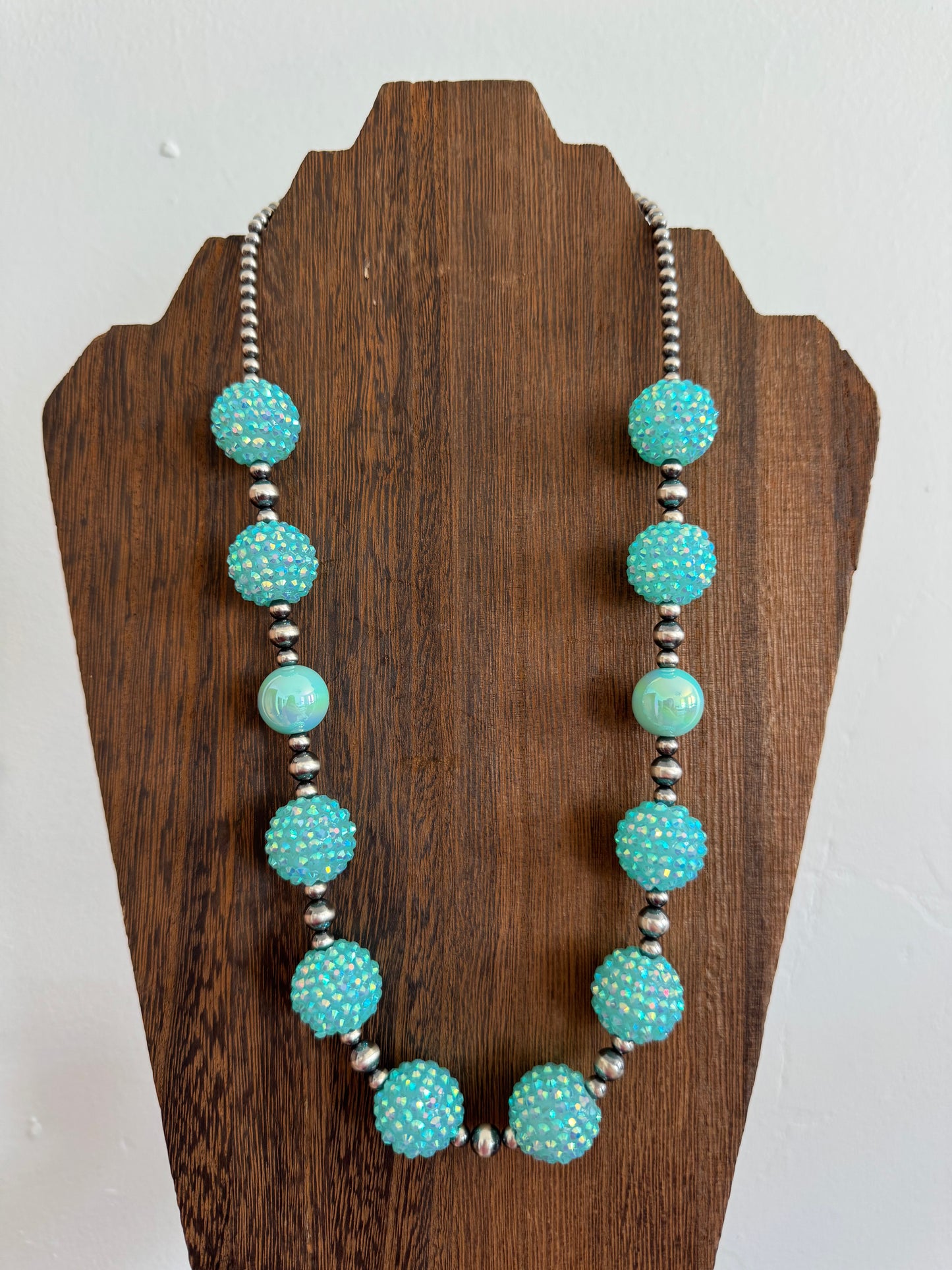 Turquoise Color Rhinestone Necklace