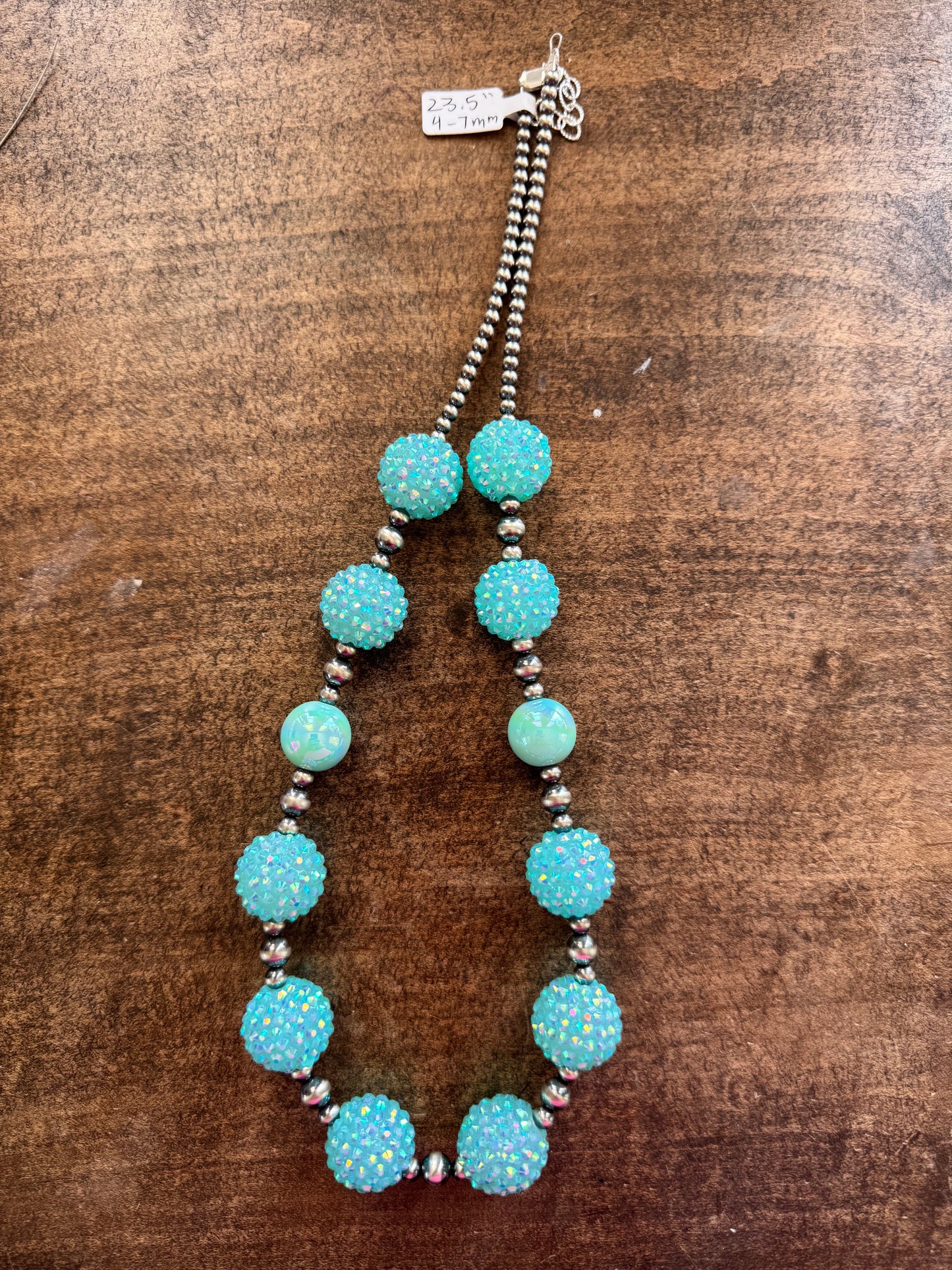 Turquoise Color Rhinestone Necklace
