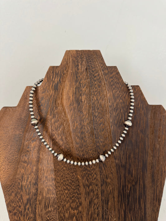 4mm/8mm Sterling Pearl Necklace