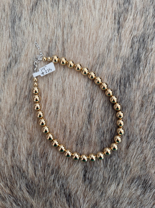 14" 10mm Gold Filled Bead Necklace