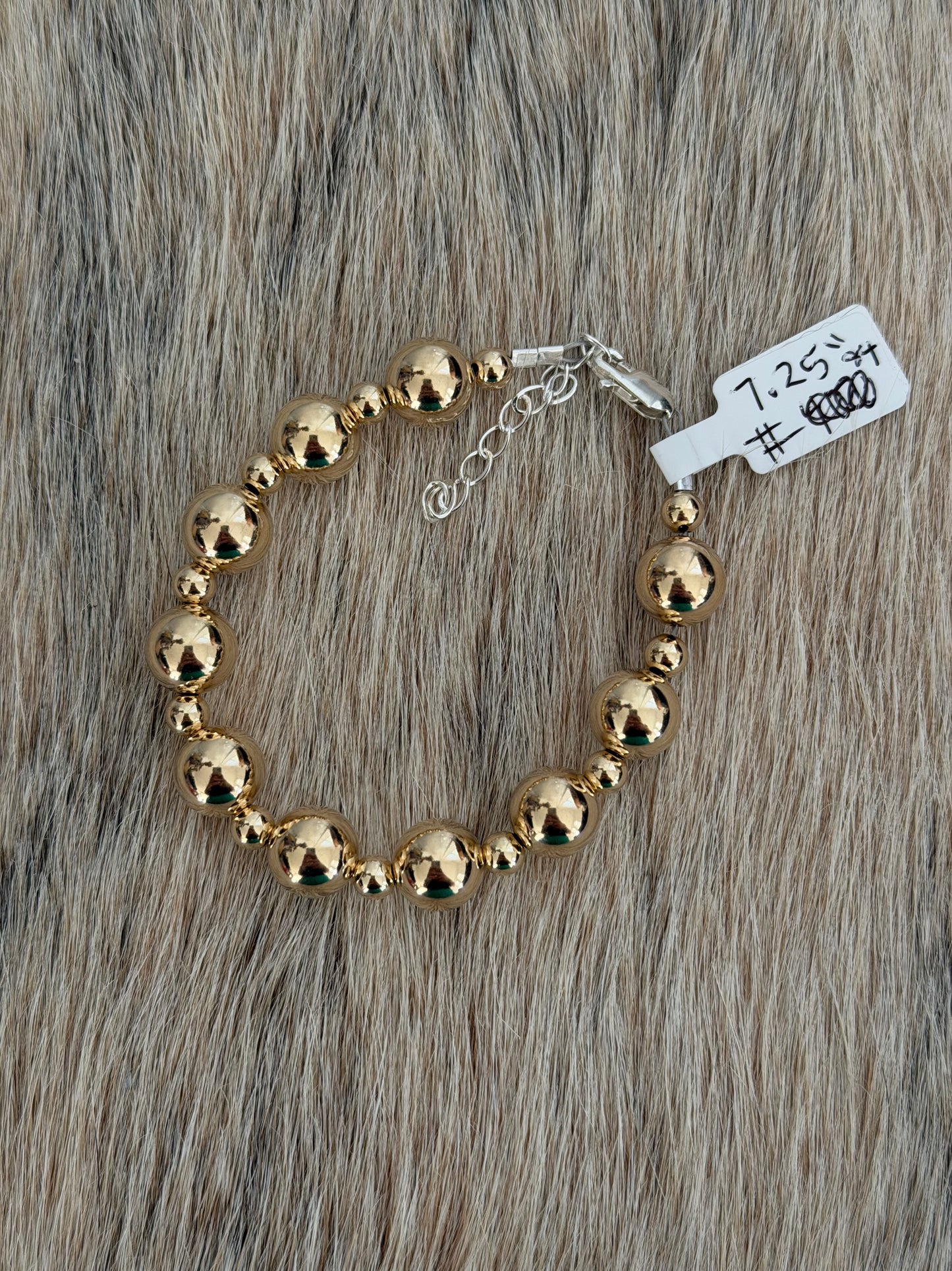 7.25" 5mm/10mm Gold Filled Bead Bracelet