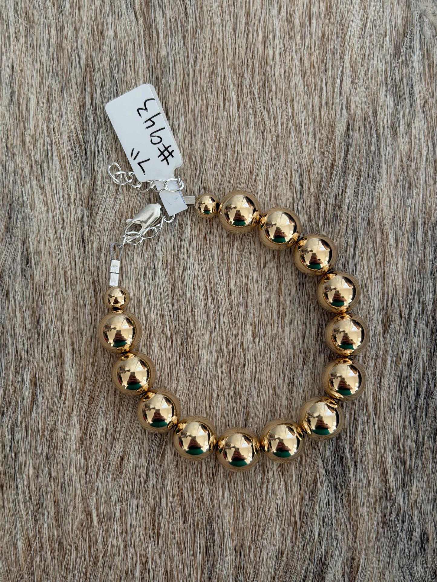7" 10mm Gold Filled Bead Bracelet