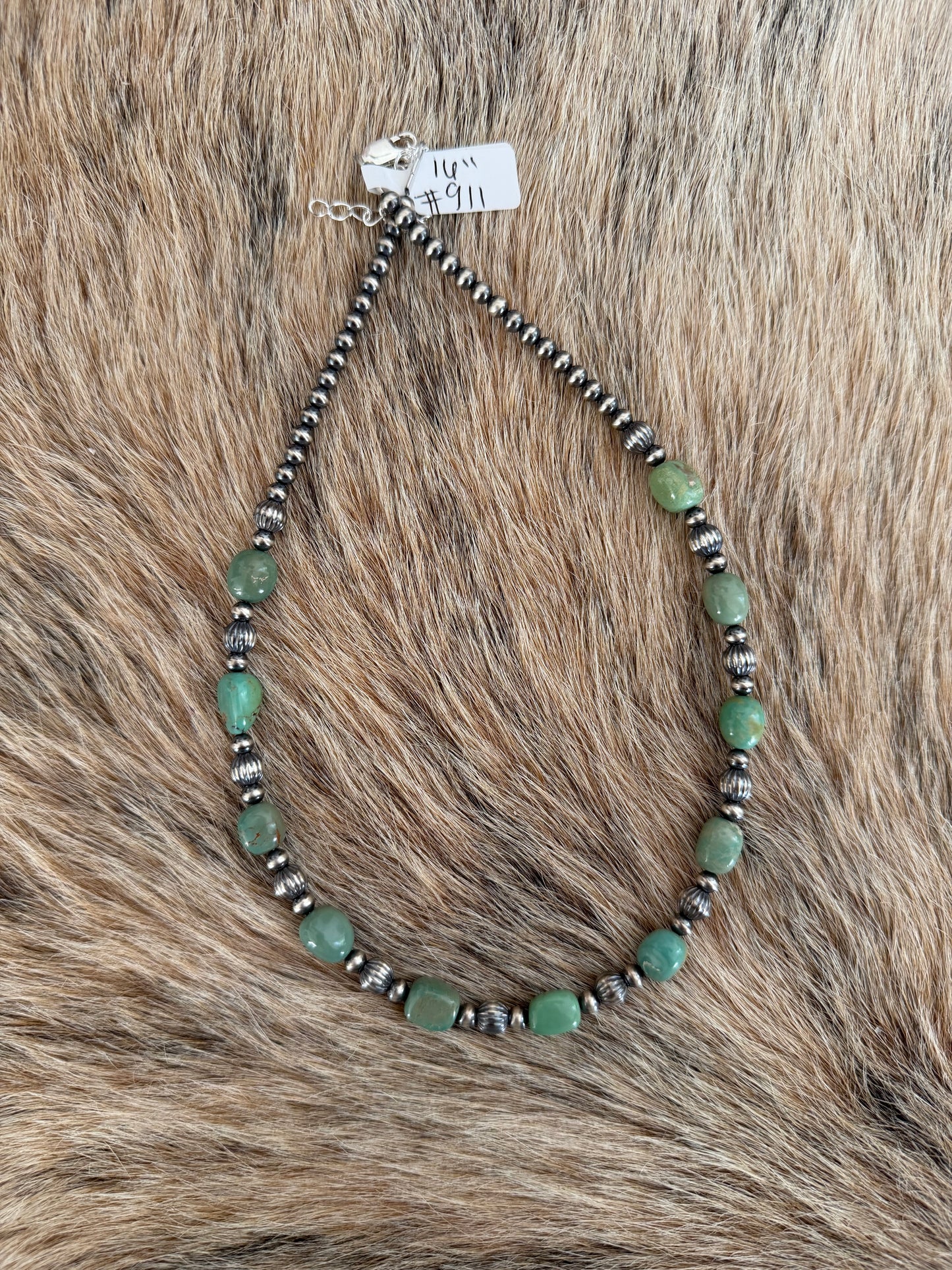 16" Green Turquoise Necklace