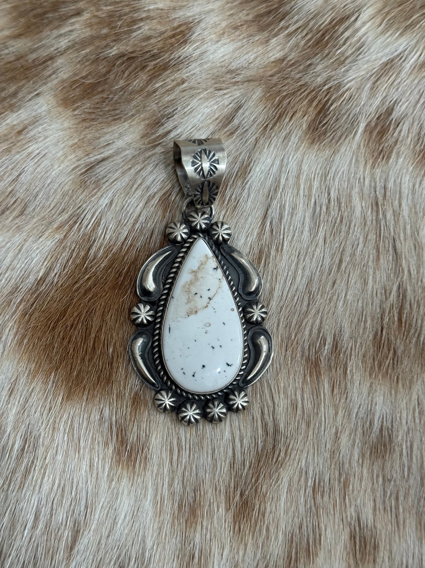 Large White Buffalo Pendant