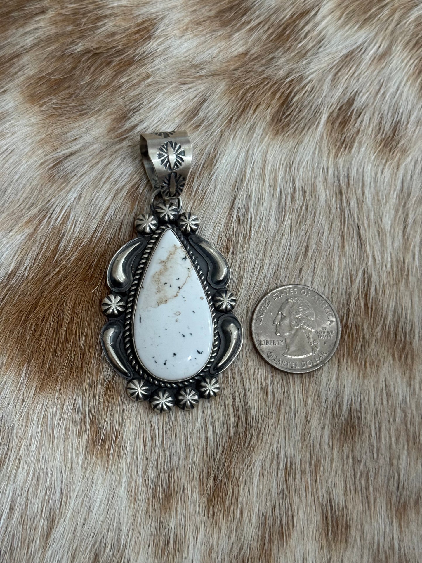 Large White Buffalo Pendant